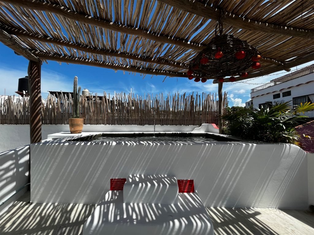 Rooftop P{oil in La Petit Hafa in sunny Sayulita Mexico