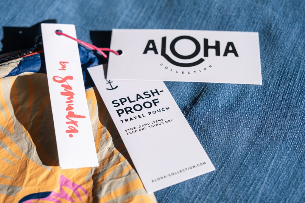 Aloha Collection splash proof bags  labelling 