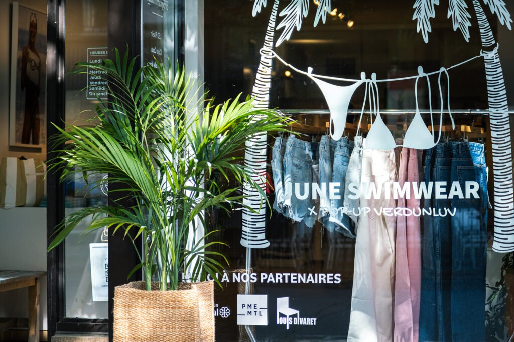 June swimwear ethical surf swimwear made in Quebec featured in Verdun Pop Up Boutique