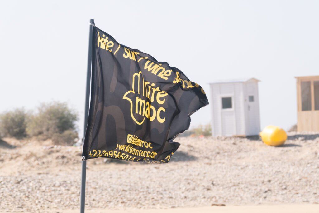 student with instructor on a group kite lesson in Essaouira Morocco with Kite Maroc kite and surf school