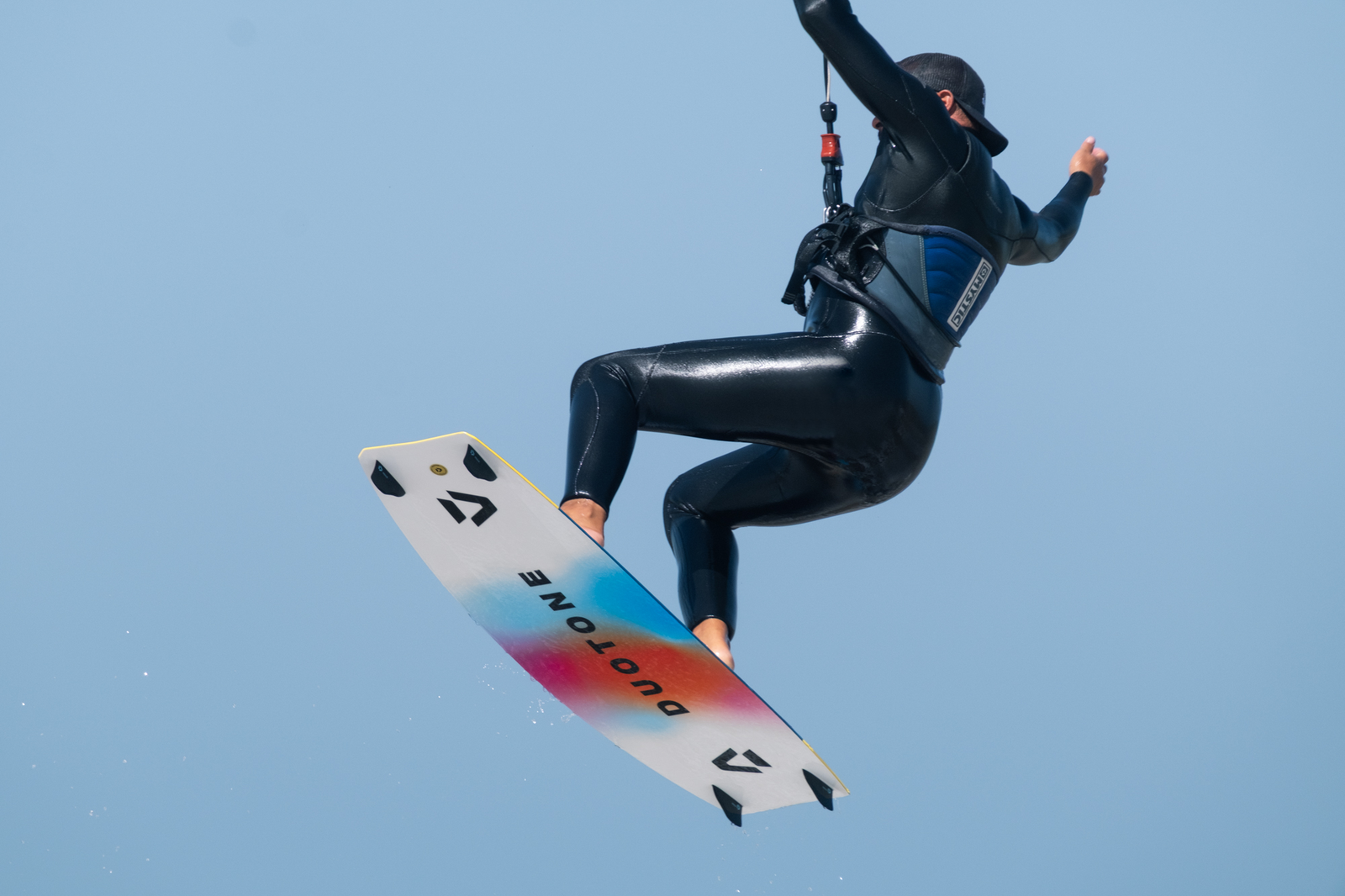 Kitesurfer jumping in Essaouira Morocco with Kite Maroc by Salt Water Photos